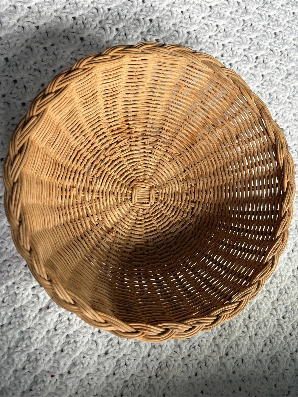 Vintage Boho Woven Round Wicker Natural Brown Decorative Basket Home Accents 3